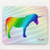 Sad Rainbow Zebra Unicorn Mousepad Muismat (Voorkant)
