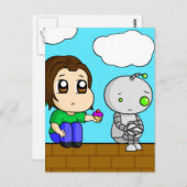 Sad Robot Briefkaart (Voorkant / Achterkant)