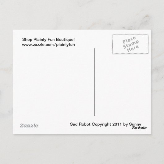 Sad Robot Briefkaart (Achterkant)