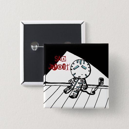 Sad Robot Button (Voorkant /achterkant)