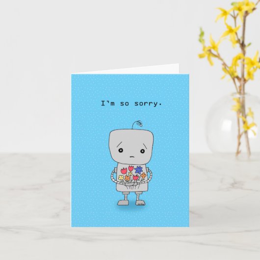 Sad Robot excuses... het spijt me... Kaart (Gele Bloem)