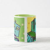 Sad Robot/Happy Robot Coffee Mok (Midden)