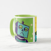 Sad Robot/Happy Robot Coffee Mok (Voorkant links)