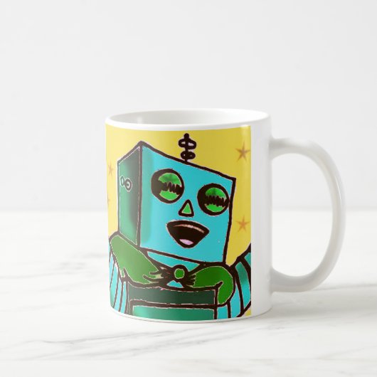 Sad Robot/Happy Robot Coffee Mok (Rechts)