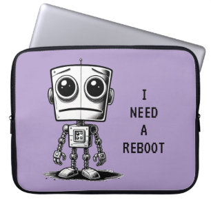 Sad Robot – Ik heb een reboot nodig Laptop Sleeve