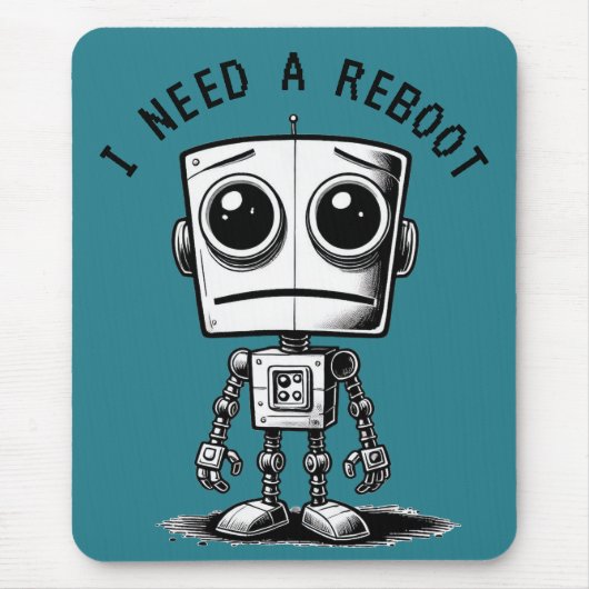 Sad Robot – Ik heb een reboot nodig Muismat (Voorkant)