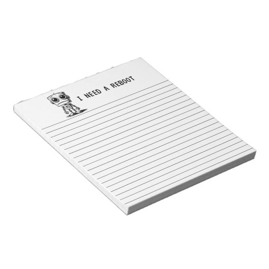 Sad Robot – Ik heb een reboot nodig Notitieblok (Schuin)