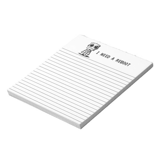Sad Robot – Ik heb een reboot nodig Notitieblok (Linkerzijde)