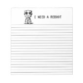 Sad Robot – Ik heb een reboot nodig Notitieblok (Voorkant)
