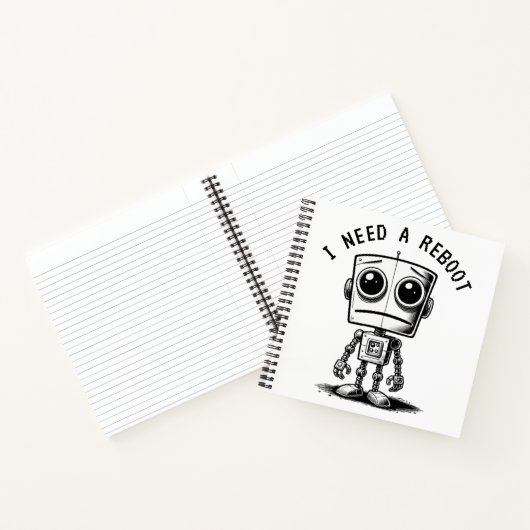 Sad Robot – Ik heb een reboot nodig Notitieboek (Binnen)