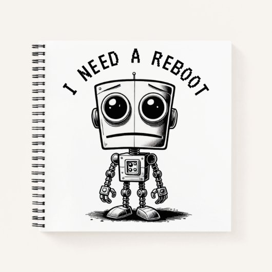 Sad Robot – Ik heb een reboot nodig Notitieboek (Voorkant)