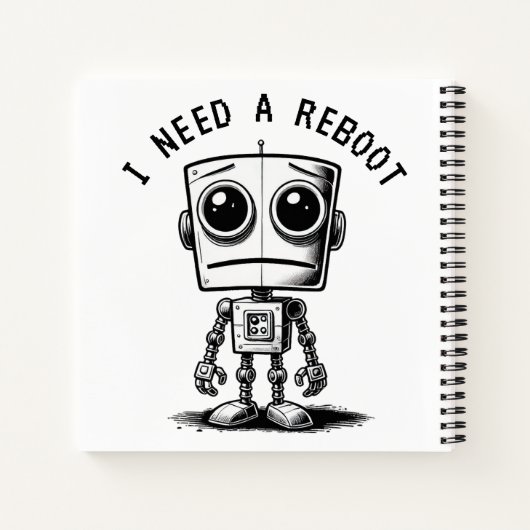 Sad Robot – Ik heb een reboot nodig Notitieboek (Achterkant)