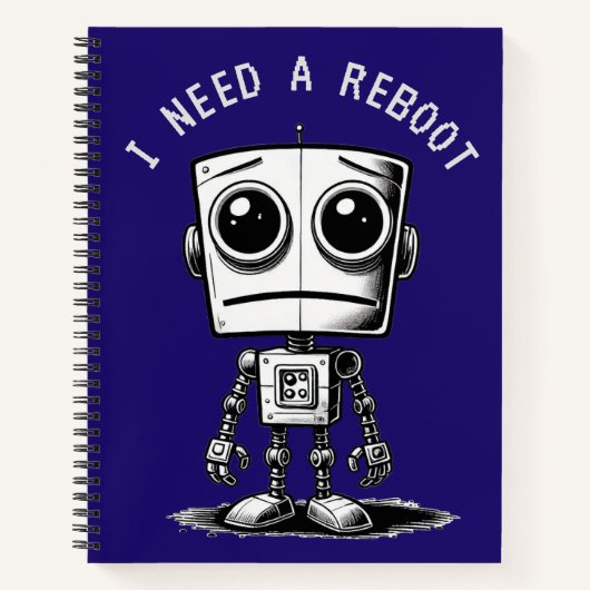 Sad Robot – Ik heb een reboot nodig Notitieboek (Voorkant)