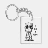 Sad Robot – Ik heb een reboot nodig Sleutelhanger (Voorkant Links)
