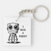 Sad Robot – Ik heb een reboot nodig Sleutelhanger (Achterkant)
