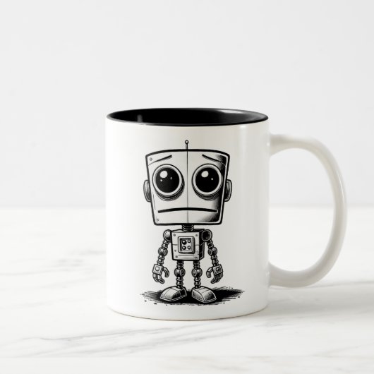 Sad Robot – Ik heb een reboot nodig Tweekleurige Koffiemok (Rechts)