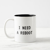 Sad Robot – Ik heb een reboot nodig Tweekleurige Koffiemok (Links)
