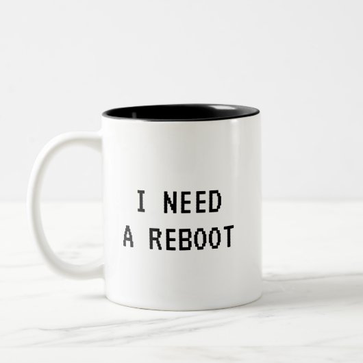 Sad Robot – Ik heb een reboot nodig Tweekleurige Koffiemok (Links)