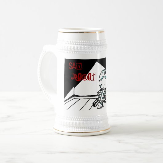 Sad Robot Stein Mok (Voorkant links)