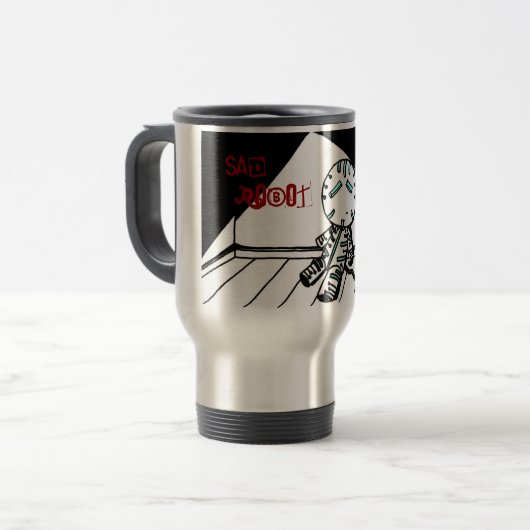 Sad Robot Travel Mug Reisbeker (Voorkant links)
