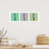 Sad Robot Tricolor Poster (Keuken)