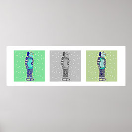Sad Robot Tricolor Poster