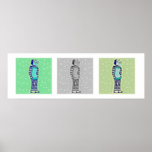 Sad Robot Tricolor Poster (Voorkant)