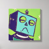 Sad Robot Wrapped Canvas (Voorkant)