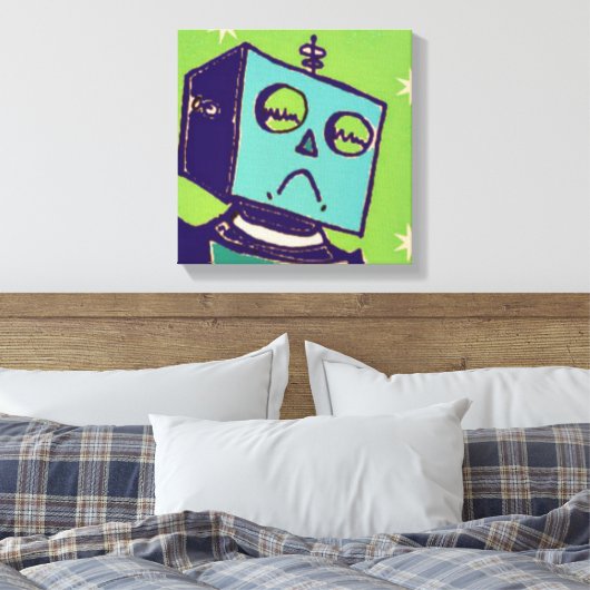 Sad Robot Wrapped Canvas (Insitu (Slaapkamer))
