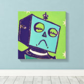 Sad Robot Wrapped Canvas (Insitu (Houten vloer))