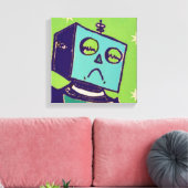 Sad Robot Wrapped Canvas Afdruk (Insitu (Woonkamer))