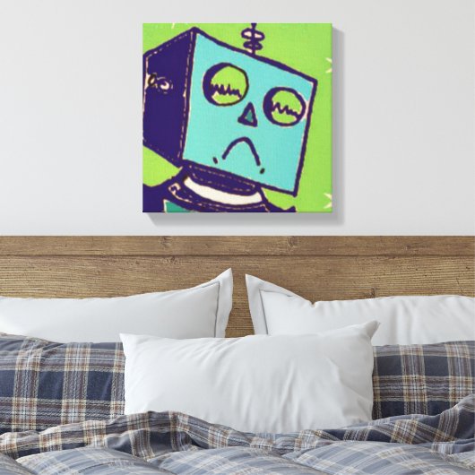 Sad Robot Wrapped Canvas Afdruk (Insitu (Slaapkamer))