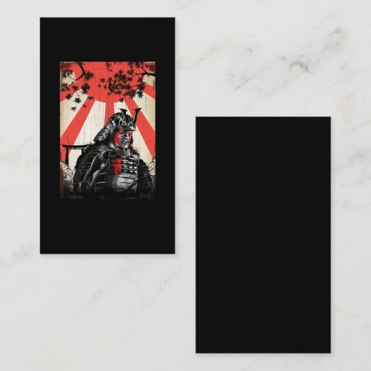 Sad Samurai Warrior Japanse cultuurzwaardveer Visitekaartje (Voorkant / Achterkant)