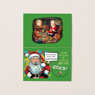 Sad Santa Brings Cheer (familie versie) Folie Kaarten