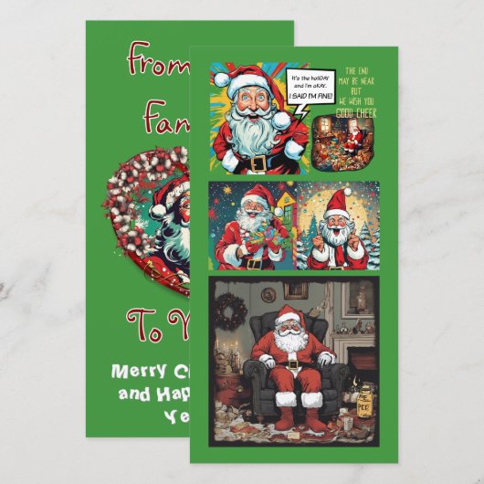 Sad Santa (familie naar familie) Flat Kaart (Voorkant / Achterkant)