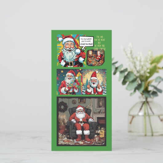 Sad Santa (familie naar familie) Flat Kaart (Staand voorkant)