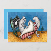 Sad Seals Earth Day Plastic fles Aankondigingskaart (Voorkant / Achterkant)