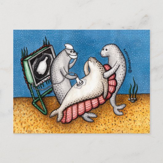 Sad Seals Earth Day Plastic fles Aankondigingskaart (Voorkant)