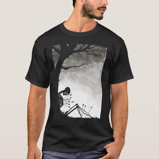 Sad Skeleton Donker Aesthetisch Grunge kleding Got T-shirt (Voorkant)