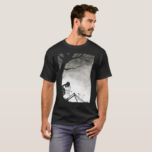 Sad Skeleton Donker Aesthetisch Grunge kleding Got T-shirt (Voorkant volledig)