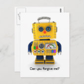 Sad speelgoed robot briefkaart (Voorkant / Achterkant)