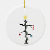 Sad Spindly kerstboomversiering Keramisch Ornament (Achterkant)