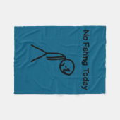 Sad Stick Man Figure Fisherman No Fishing Today Fa Fleece Deken (Voorkant (Horizontaal))