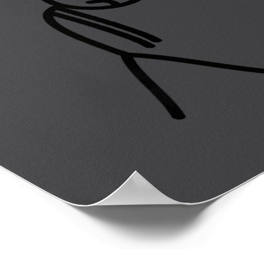 Sad Stick Man Figure Fisherman No Fishing Today Fa Poster (Hoek)