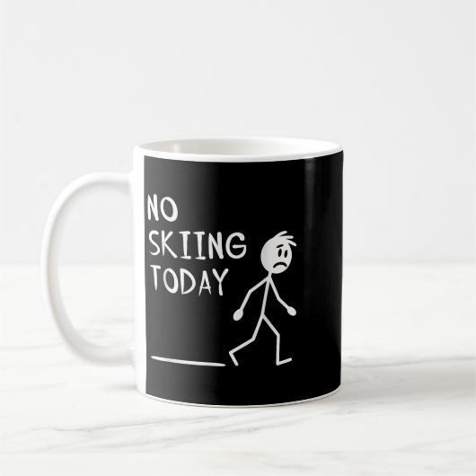 Sad Stick Man No Skiing Today Fathers Day Koffiemok (Links)