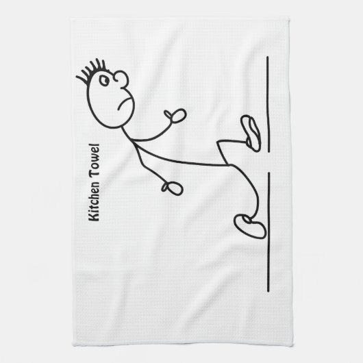 Sad Stickman keukenhanddoek (Verticaal)