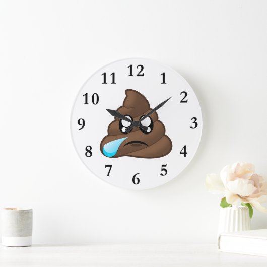 Sad Tear Poop Emoji Grote Klok (Huis)