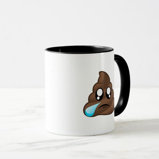 Sad Tear Poop Emoji Mok (Voorkant rechts)
