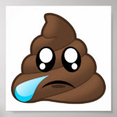 Sad Tear Poop Emoji Poster (Voorkant)