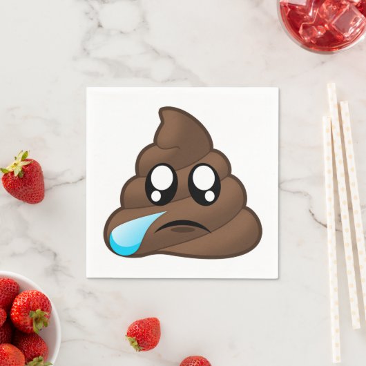 Sad Tear Poop Emoji Servetten (Insitu)